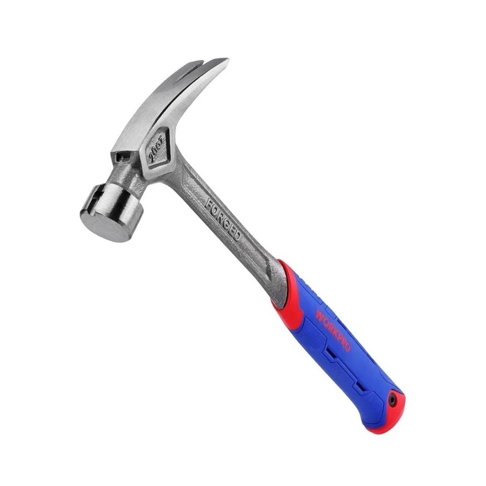 WORKPRO 20-Oz Air Cushion Hammer-One-Piece Forged, Anti-Shock Grip, NEW